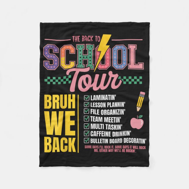 Manta Polar Retro Lightning Bolt Abcd Back To School Tour Teac (Anverso)