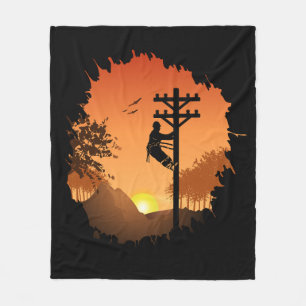 Manta Polar Retro Lineman Sunset Padre Electric Cable Lineman
