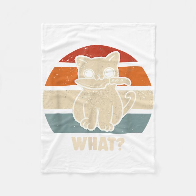 Manta Polar Retro Lo Que El Cuchillo De Gato Meve Gatos Kitty  (Anverso)