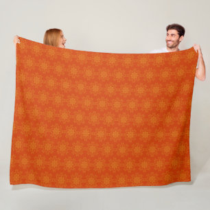 Manta Polar Retro Mandala Papaya Fleece Blanket (3 tamaños)