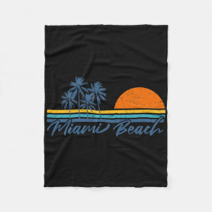 Manta Polar Retro Miami Beach Florida Camisetas Mujeres Hombre