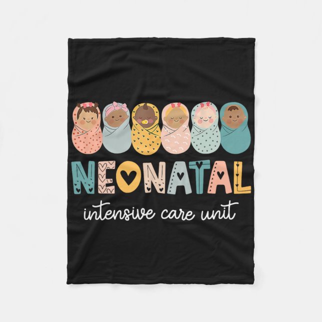 Manta Polar Retro Nicu Nurse Shirt Unidad de Atención Intensiv (Anverso)