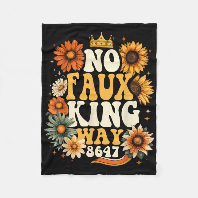 Manta Polar Retro No Faux King Way Funny Retro Sunflower Crown (Anverso)