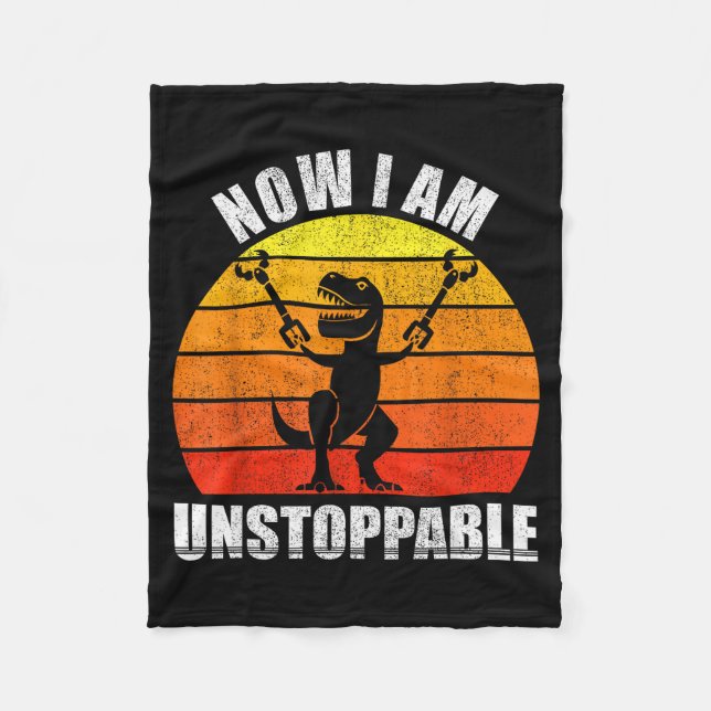 Manta Polar Retro Now I Am Unstoppable Shirt Funny T-rex Vinta (Anverso)