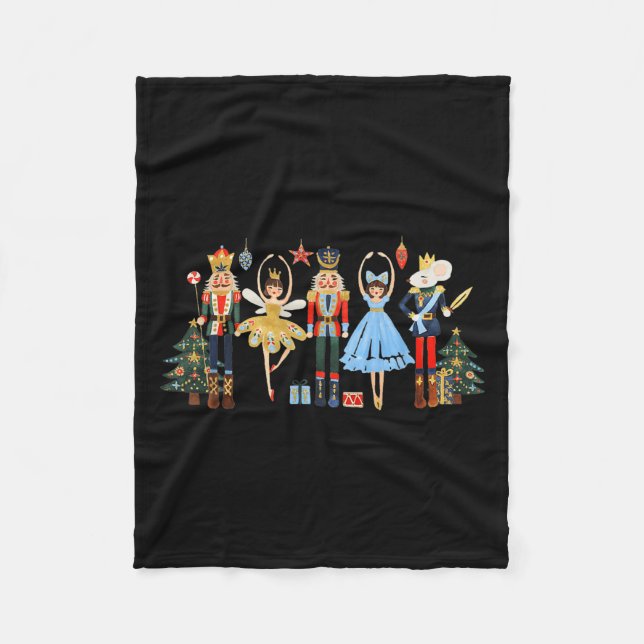 Manta Polar Retro Nutcracker Ballet Christmas Tree Shirts For  (Anverso)