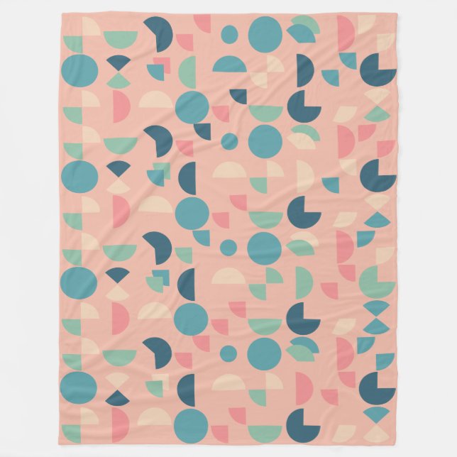 Manta Polar Retro Pink Colorful Moderno Tribal Geométrica (Anverso)