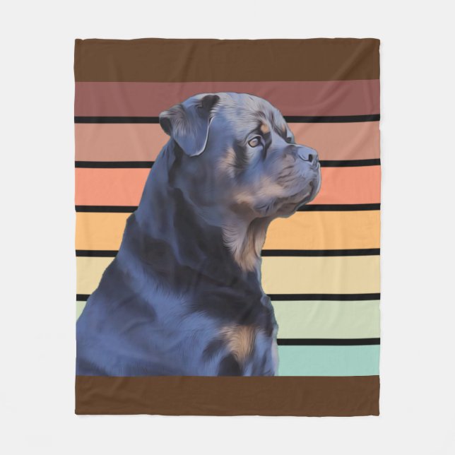 Manta Polar Retro Rottweiler (Anverso)