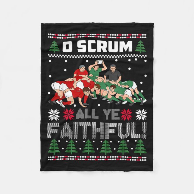Manta Polar Retro Rugby O Scrum All Ye Faithful Ugly Merry Chr (Anverso)