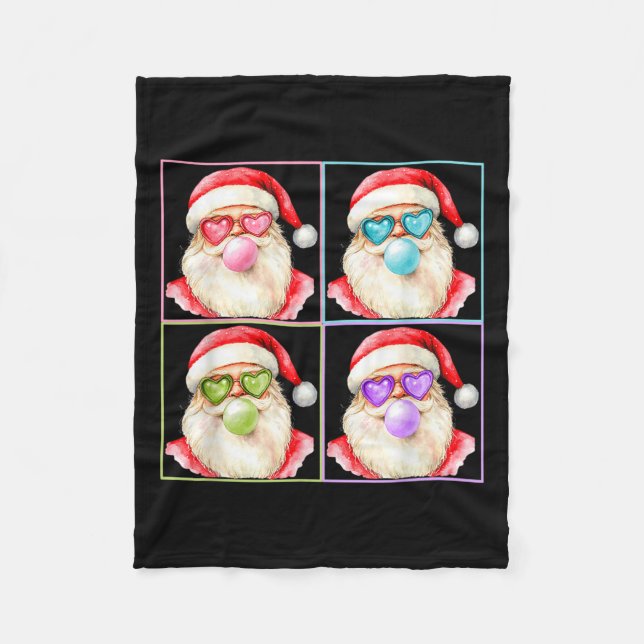 Manta Polar Retro Santa Blowing Bubble Gum P Art Sungles Chris (Anverso)