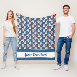 Manta Polar Retro Santa Claus Navidades rojos blancos y azules