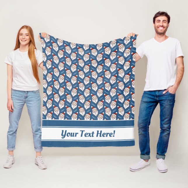 Manta Polar Retro Santa Claus Navidades rojos blancos y azules (In situ)