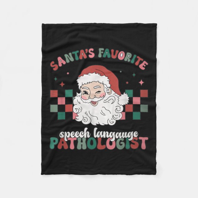 Manta Polar Retro Santa's Favorite Speech Language Christmas S (Anverso)
