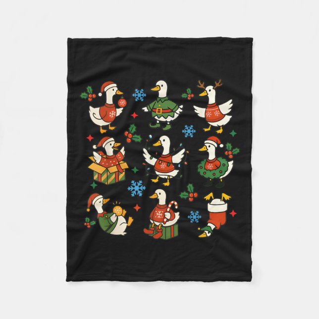 Manta Polar Retro Silly Goose Santa Christmas Cute Merry Goose (Anverso)