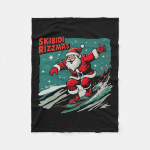Manta Polar Retro Skibidi Rizzmas Gracioso Santa Clause Patina