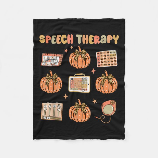Manta Polar Retro Speech Therapy Slp Fall Pumpkin Speech Thera (Anverso)
