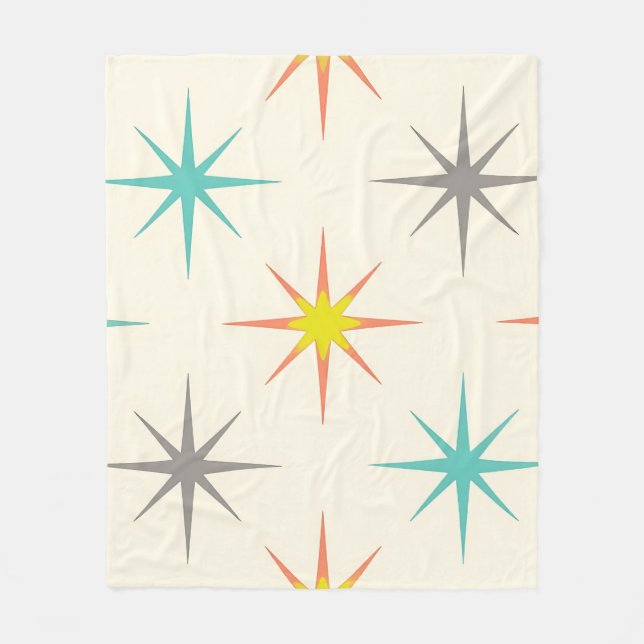 Manta Polar Retro Starburst Mid-Century Pattern (Anverso)