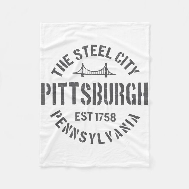 Manta Polar Retro Steel City Pittsburgh Pennsylvania Yinz vint (Anverso)