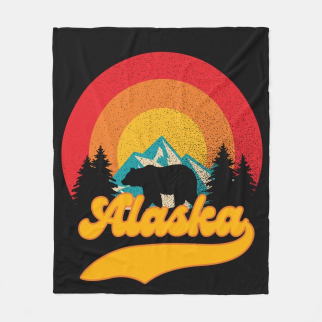 Manta Polar Retro Sunset Alaska Juneau Bear Mountains Wild AK (Anverso)