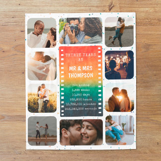 Manta Polar Retro Sunset Photo Mr and Mrs 30th Anniversary