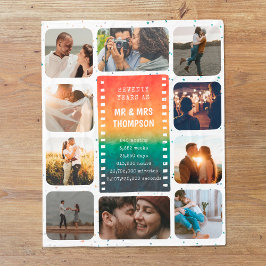 Manta Polar Retro Sunset Photo Mr. y Mrs. 70th Aniversario