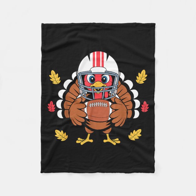 Manta Polar Retro Thanksgiving Turkey Football Toddler Boys Ki (Anverso)