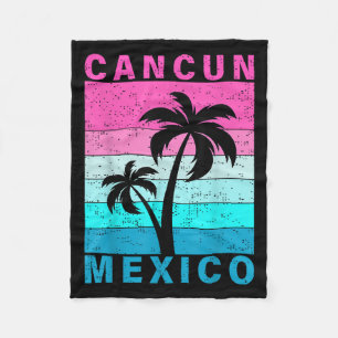 Manta Polar Retro Tropical Sunset Cancun Beach Mexico Summer V