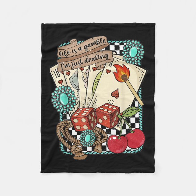 Manta Polar Retro Turquoise Western Wild West Cowboy Cowgirl  (Anverso)