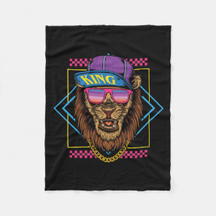 Manta Polar retro vintage hip hop león use Snapback ilustra