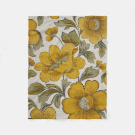 Manta Polar Retro Yellow Flower Garden Aesthetic