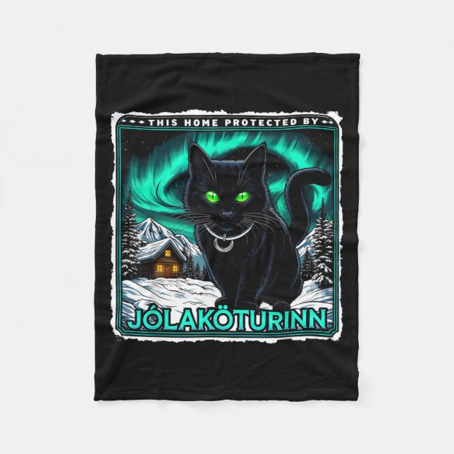 Manta Polar Retro Yule Cat Icelandic This Home Protected Jólak (Anverso)