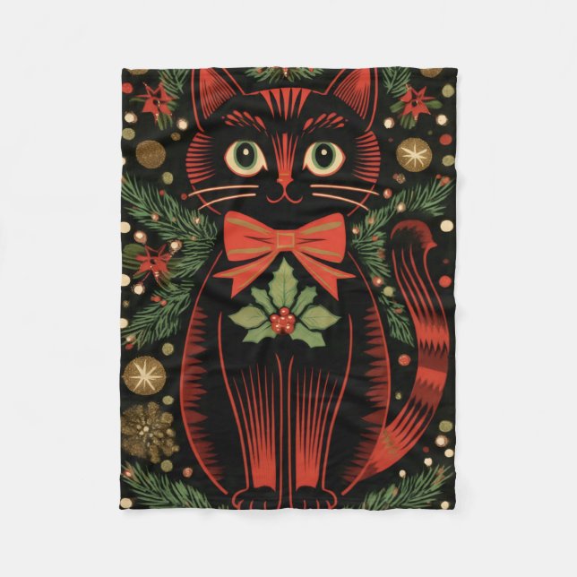 Manta Polar RetroXmasCat (Anverso)