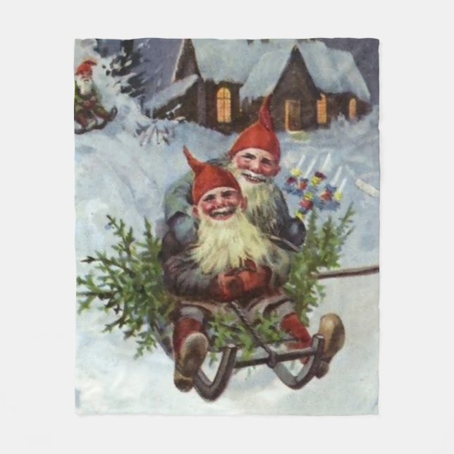 Manta Polar "Reuniendo los Pinos Boughs" por Jenny Nystrom (Anverso)