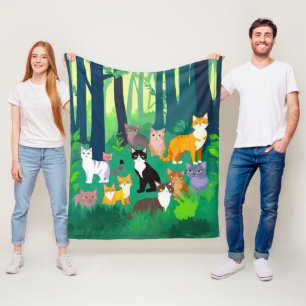 Manta Polar Reunión de gatos en un oscuro bosque