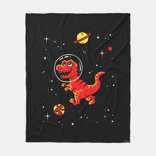 Manta Polar Rex Dinos Del Tirano Rojo En El Espacio (Anverso)