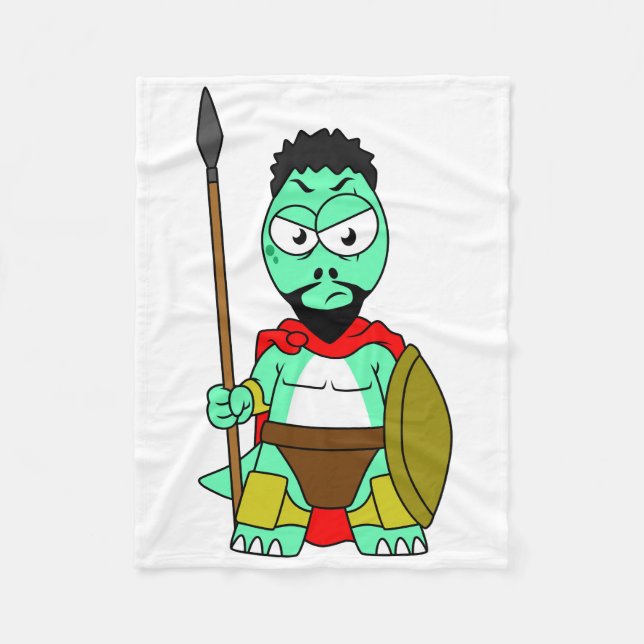 Manta Polar Rex Tirano Vestido Como Leónidas. (Anverso)