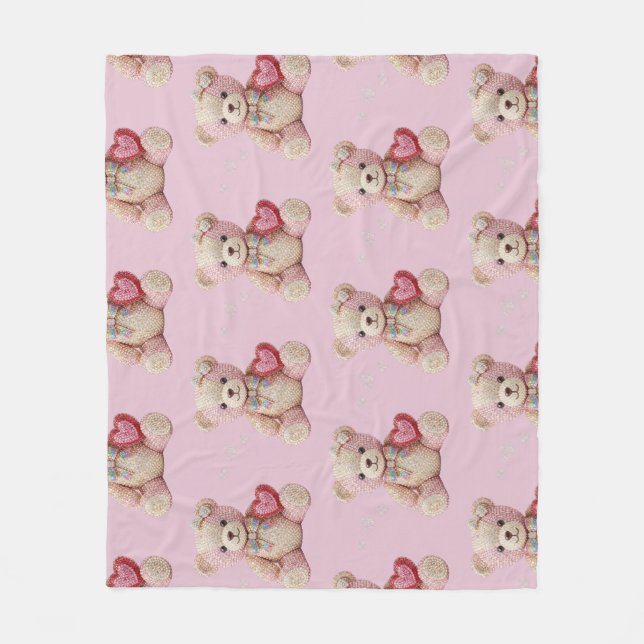 Manta Polar Rhinestone Valentine Bear  (Anverso)