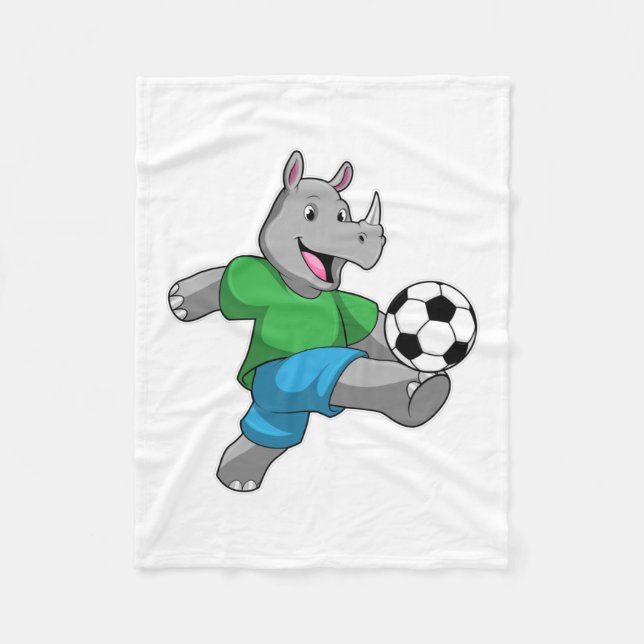 Manta Polar Rhino como jugador de fútbol con fútbol (Anverso)