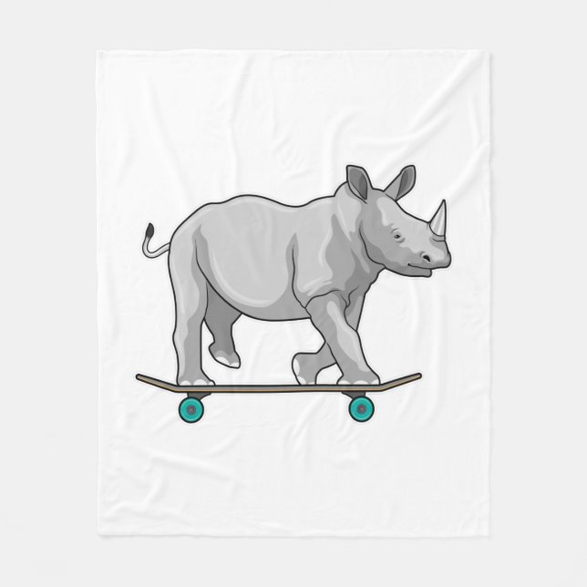 Manta Polar Rhino como patinador con patineta (Anverso)