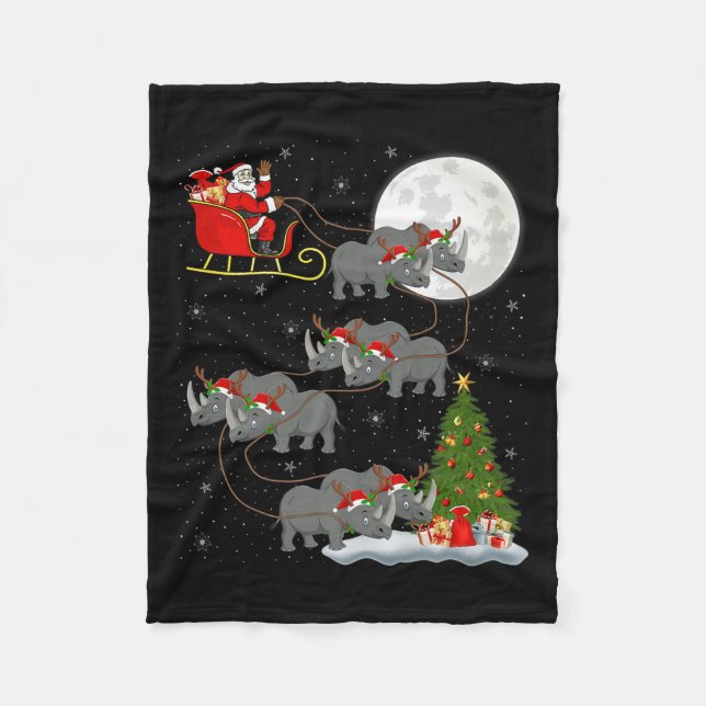 Manta Polar Rhino Santa Sleigh Flying Funny Magical Christmas  (Anverso)