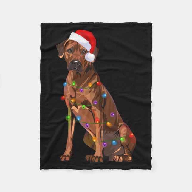 Manta Polar Rhodesian Ridgeback Christmas Lights Xmas Dog Love (Anverso)