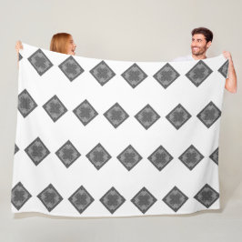 Manta Polar Rhombus de patrón blanco y negro de Boho moderno d