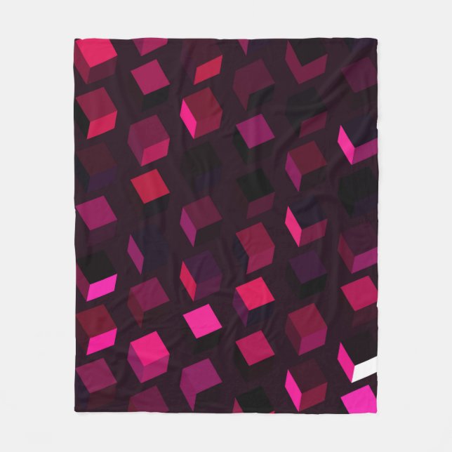 Manta Polar Rhombus rosado oscuro: decoración abstracta degrad (Anverso)