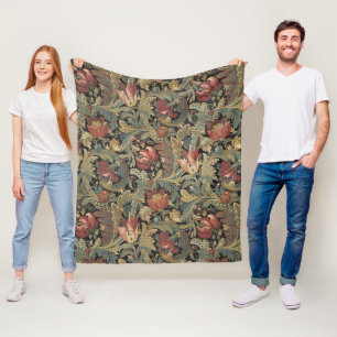 Manta Polar Rich Floral Tapestry Brocade Antiguo Clásico