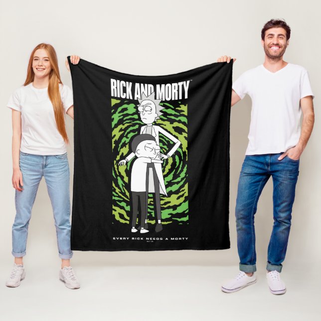 Manta Polar RICK Y MORTY™ | Morty abrazando a Rick (In situ)