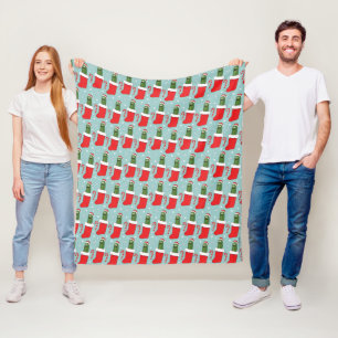 Manta Polar Rick y Morty   Navidades Pickle Rick Pattern