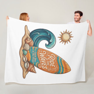 Manta Polar Ride the Waves Surfboard Illustration - Tropical B