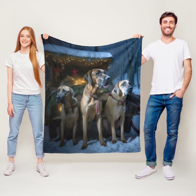 Manta Polar Ridgeback Rodesiano Decoración de Navidades Snowy  (In situ)