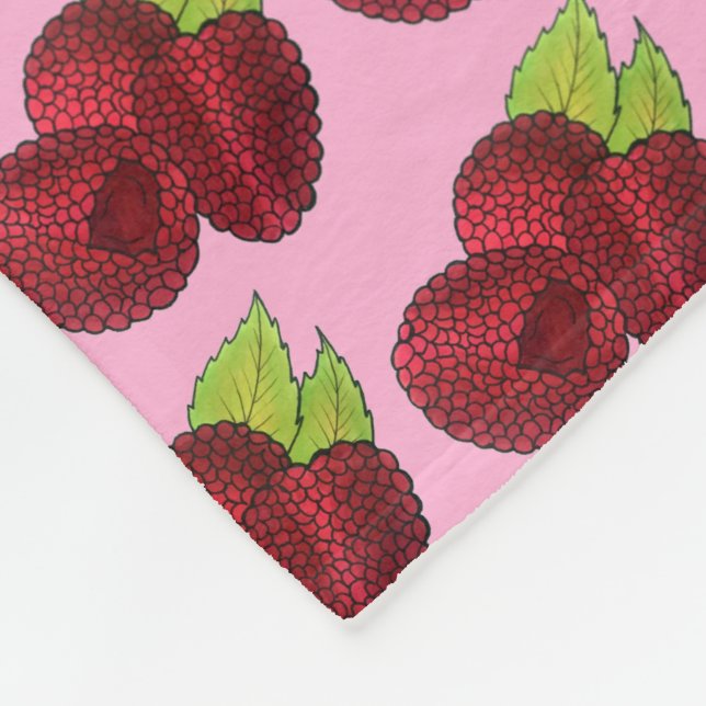 Manta Polar Ripe Fresco Verano Rojo Raspberries Fruit Berry (Esquina)