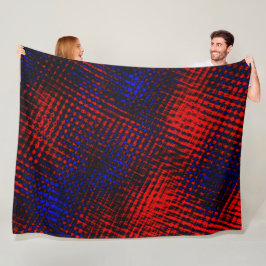 Manta Polar Riscos vermelhos cruzados e fundo azul?