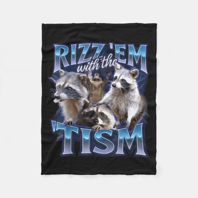 Manta Polar Rizz Em With The Tism Racoon For Men, Women, And K (Anverso)